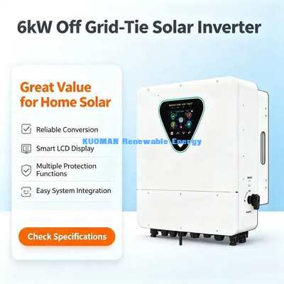 6000W Hybrid Solar Inverter ปานกลาง 6 หน่วย Max สําหรับการใช้งานที่อยู่อาศัย