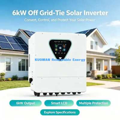 6KW 2 MPPT โซลาร์ไฮบริด อินเวอร์เตอร์กระแสไฟฟ้า แทรนซฟอร์ม Wi-Fi ติดตามระยะไกล