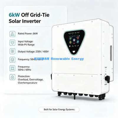 ทั้งหมดในหนึ่ง 6KW โซลาร์ไฮบริดอินเวอร์เตอร์ชาร์จออฟเกรดสํารองพลังงานฉุกเฉิน