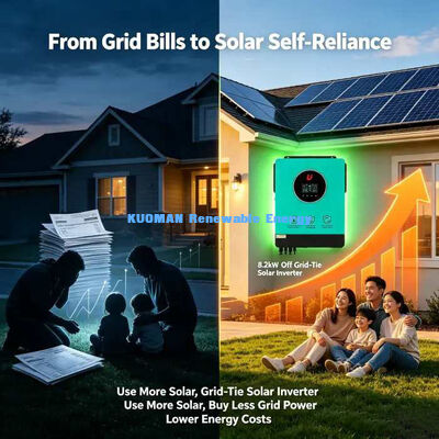 อินเวอร์เตอร์โซลาร์เซลล์ไฮบริดแบบกริด 48V รองรับแบตเตอรี่ตะกั่วกรดลิเธียม 8.2KW