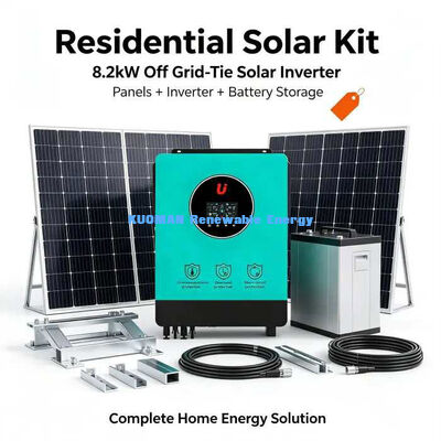 อินเวอร์เตอร์โซลาร์เซลล์แบบเปิด-ปิดกริด 8.2KW แรงดัน PV กว้าง 90-450V สำหรับแผงโซลาร์เซลล์