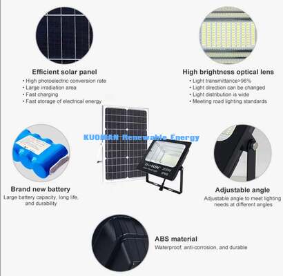 High Efficiency Split Solar Powered Flood Light for Yard Street Parking Lot Lighting