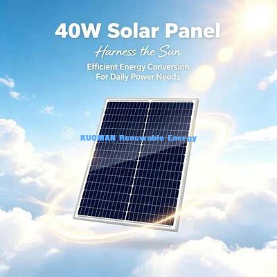ปรับน้ํา 40W โมโนโซลาร์แพนล์ แครมอัลลูมิเนียมภาระหนัก