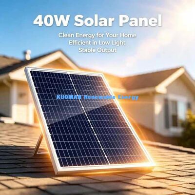 แพเนลพลังแสงอาทิตย์แบบโมโนคริสตัลลิน 40W กระจกกระจกกระชับกระจกสําหรับโรงเรือนเรือนกระจกและพลังงานหอพักไกล