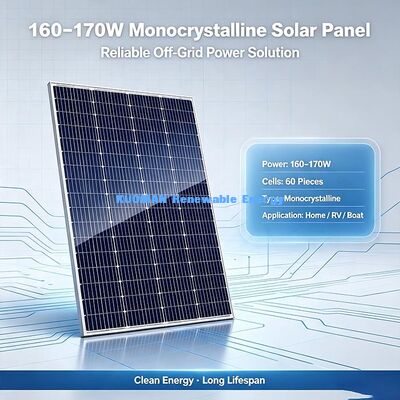 แผงโซลาร์เซลล์ PV โมโนที่ได้รับการรับรอง IEC/UL ขนาด 160-170W, แผงโซลาร์เซลล์สำหรับที่พักอาศัยพร้อมฟิวส์ 10A ที่ปลอดภัย