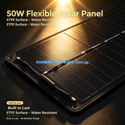 แผงโซลาร์เซลล์แบบพับได้ 50W ติดตั้งเองได้ พลังงานแสงอาทิตย์แบบไม่ต้องติดตั้งมืออาชีพสำหรับ RV แคมป์ปิ้ง และบ้านหลังเล็ก