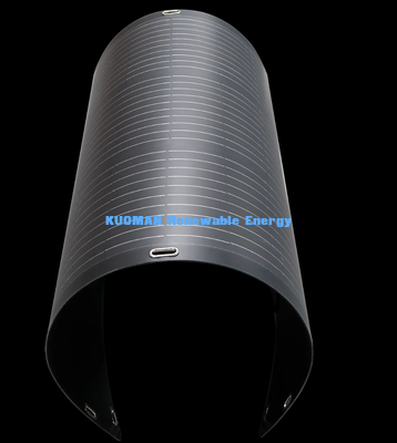 แผนแสงอาทิตย์ยืดหยุ่น 100W แผนแสงอาทิตย์ใยคาร์บอนที่สามารถบิดได้ 19.4V สําหรับพลังงาน RV Boat Yacht Off-Grid