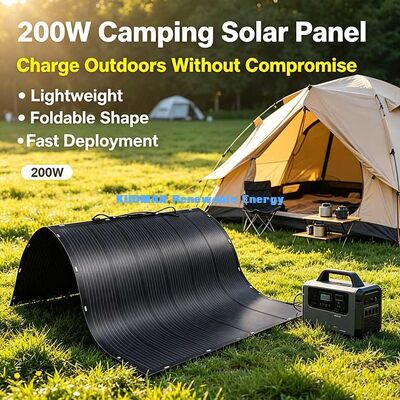 แพเนลแสงอาทิตย์ยืดหยุ่นกันน้ํา 200W โมดูลแสงอาทิตย์ที่สามารถบิดได้ต่อการแตกแบบไมโครสําหรับพลังงาน RV ทะเลนอกเครือข่าย