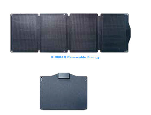 แพเนลชาร์จแสงอาทิตย์แบบพับพก 50W พลังงานออกหลายตัวสําหรับโรงไฟฟ้าและโทรศัพท์