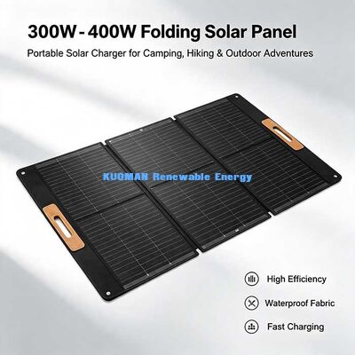 เครื่องชาร์จแสงอาทิตย์แบบพับได้ 300W-400W เครื่องชาร์จแสงอาทิตย์แบบพกพาสําหรับแคมป์ รถยนต์ RV สถานไฟฟ้า Off-Grid