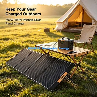 เครื่องชาร์จแผ่นพลังแสงอาทิตย์แบบพับได้ 300W เครื่องชาร์จพลังแสงอาทิตย์แบบกันน้ํา Off-Grid สําหรับการแคมป์