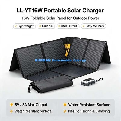 แผงโซลาร์เซลล์พับได้กันน้ำ 60W, เครื่องชาร์จพลังงานแสงอาทิตย์แบบ Off-Grid สำหรับสถานีพลังงานและโดรน