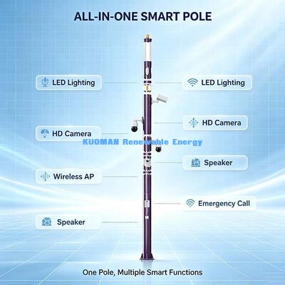 ด้านนอก LED Smart Pole พร้อมกล้อง, WiFi, SOS และแสงสว่างสาธารณะ