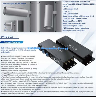 ด้านนอก LED Smart Pole พร้อมกล้อง, WiFi, SOS และแสงสว่างสาธารณะ