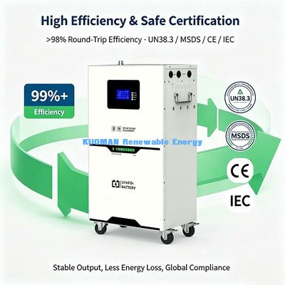 แบตเตอรี่ลิเธียมฟอสเฟต 51.2V 100Ah สำหรับโซลาร์เซลล์ ชาร์จ/ดิสชาร์จต่อเนื่องสูงสุด 100A