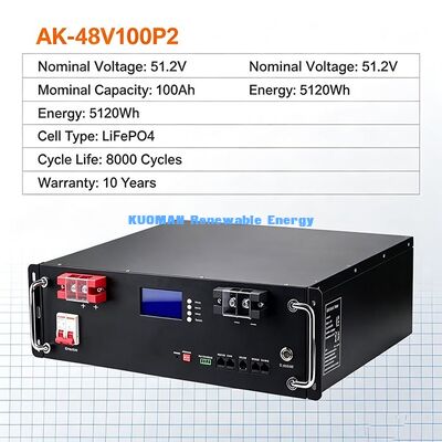 แบตเตอรี่ 48V 100Ah 19 นิ้ว 5.12kWh สําหรับห้องเซอร์เวอร์ แรงสํารองฉุกเฉิน UPS