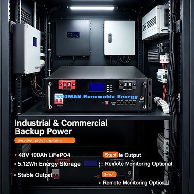 แบตเตอรี่ 48V 100Ah 19 นิ้ว 5.12kWh สําหรับห้องเซอร์เวอร์ แรงสํารองฉุกเฉิน UPS